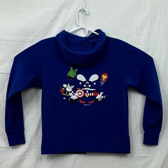 Fatrabbitfarm Bunny Avengers Zippered Hoodie Unisex S Blue Independent Trading - Picture 1 of 10